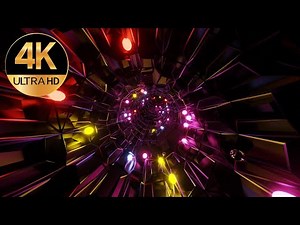 10 Hour 4k TV VJ LOOP Relaxing NEON Metallic Color Abstract tunnel Background Video loop Screensaver