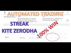 How to do automated Algo trading - Streak - Intraday -Zerodha-deploy strategies - 100% wins 0 losses
