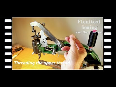 #6 Threading the Top Thread - Chinese Manual Hand Crank Leather Patcher Sewing Machine *HI-RES*