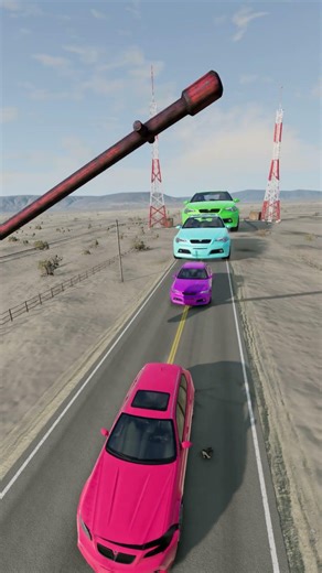 Colorful Small to Giant Cars vs Hammer #24 #shorts #ytshorts #crash #cars #destroy #automobile