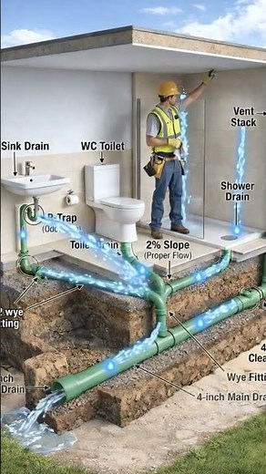 Complete Bathroom Drainage System Explained in 3D | Plumbing Basics