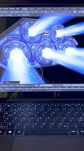 Polyfjord on Instagram: "Spaceship thrusters progress - Made with Samsung Galaxy Book 3 Ultra with the RTX 4070 Laptop GPU #ad #b3d"