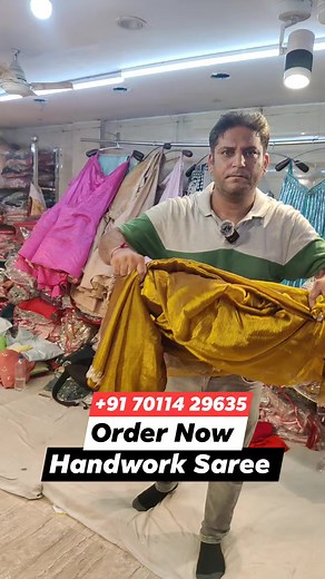 6.3K views · 75 reactions | Designer Saree Handwork Saree #Saree #Onlinesareedesigns | India Market Vlogs | Facebook