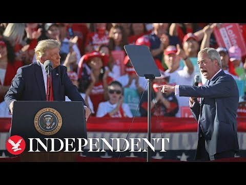 Nigel Farage praises Donald Trump during speech at Arizona rally