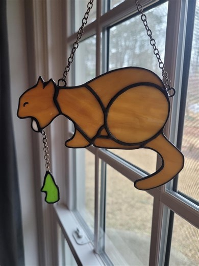 Puking Cat Stained-glass Decoration - Etsy