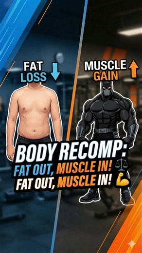 Basics of Body Recomp 💪 #fitness #gym #workout #diet #fatloss #weightloss #core #reels #shorts