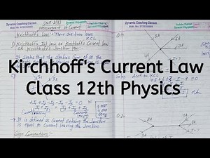 Kirchhoff's Current Law, Chapter 3, Current Electricity, Class 12 Physics