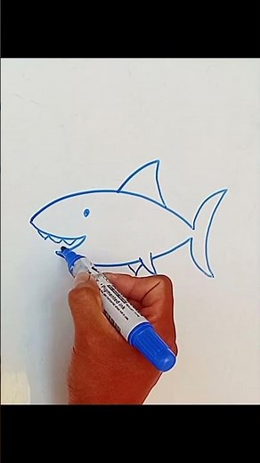 Easy tutorial on how to draw a shark #easydrawing #drawing