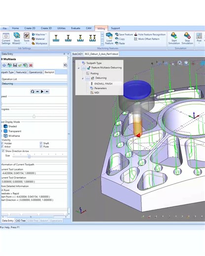 BobCAD-CAM on Instagram: "BobCAD-CAM V38 🛠️ Feature of the Day: Smart Deburring Toolpaths Clean edges without extra setup 👌 With Smart Deburring Toolpaths in BobCAD-CAM V38, you can apply deburring using different tool types, recompute instantly, and backplot results in seconds—all within one operation. Less manual cleanup. Faster finishing. Better parts. 📞 Questions? Call (866) 311-8679 #BobCADCAM #Deburring #CNCMachining #CADCAM #CNCProgramming #Manufacturing #MachinistLife #CADSoftware"
