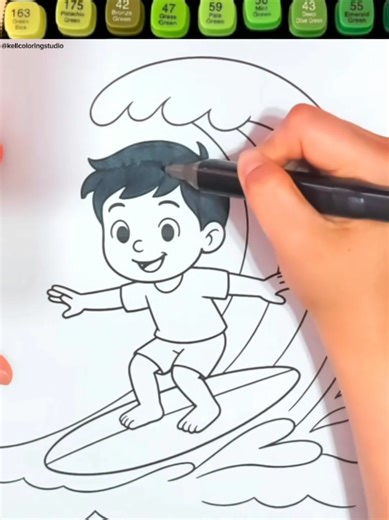 #drawing #coloring #surf #menino #desenho pintando menino surfando