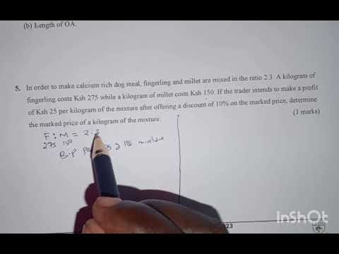 K.c.s.e 2023 Form 3 Mathematics.Mixtures