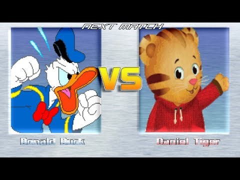 M.U.G.E.N BATTLES | Donald Duck vs Daniel Tiger | Disney vs Daniel tiger's neighborhood