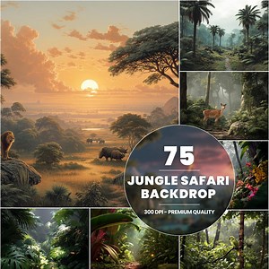 75 Jungle Safari Photography Backdrops: Studio Photo Overlays (digital Download) - Etsy