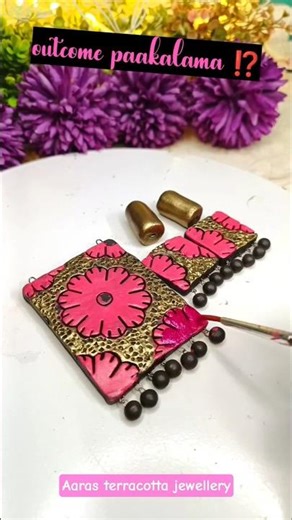 ❤️💥Cute Floral art terracotta jewellery🤯.#shorts#ytshorts#shortsfeed#yt#art#diy#trending#viral#love