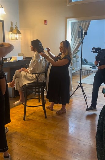 Wedding mornings are for the Girls💗 • @steffi_herndon Hair and makeup by @chevalrie at the beautiful @revmillevents