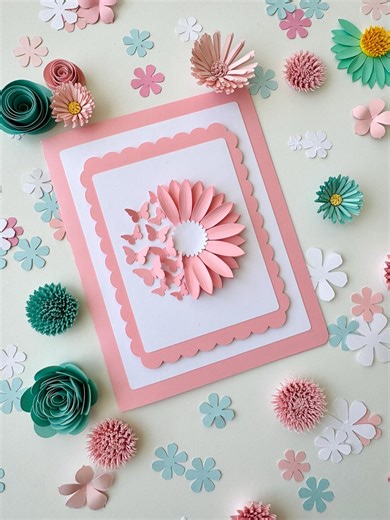 3D Sunflower Butterfly Card SVG: DIY Paper Craft Template (digital Download) - Etsy