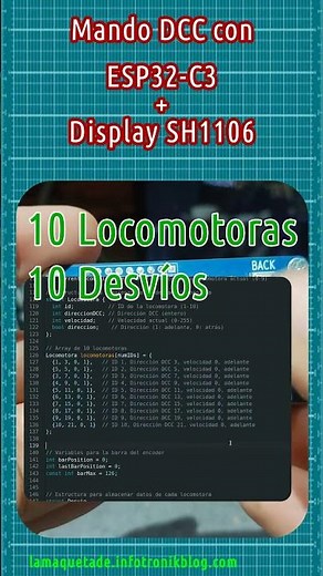 Controlador DCC con ESP32-C3 y display SH1106 #DCC #modelismoferroviario #esp32project