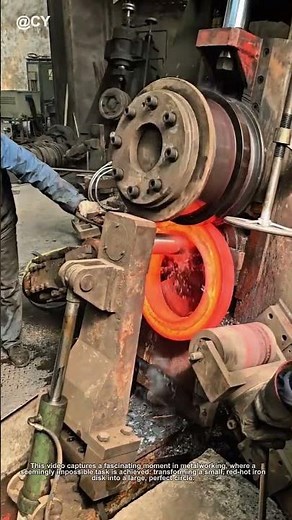 How to Make a Giant Metal Ring from a Red-Hot Disk 🔥 | Amazing Forging Process