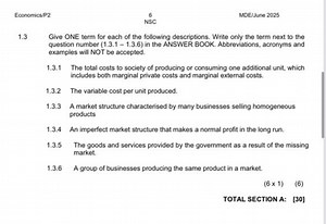 Give ONE term for each of the following descriptions. Write onl... | Filo