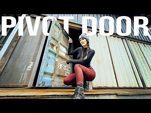 BUILDING A CUSTOM PIVOT DOOR using RECYCLED MATERIALS #diy #fabrication #design #build