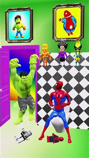 Spider-Man & Hulk Toilet Prank for Scary Teacher Family #scaryteacher3d #hulk #scaryteacherfamily
