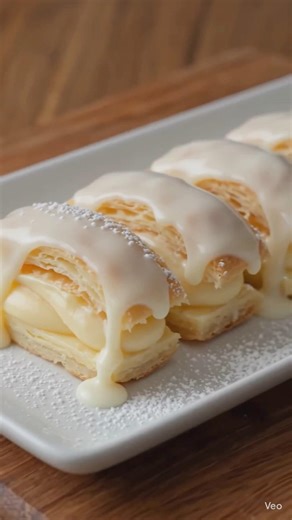 Delicious classic vanilla slice pastry 🤤😋#foodiefavourites #food #chickenrecipes #foodie #recipe