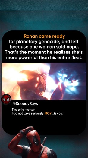 Captain Marvel vs Ronan | Ronan’s Biggest L in the MCU (Thanos Was Right) Ronan thought his fleet could wipe out Earth with one missile strike… until Captain Marvel turned the boom into a message: “The only matter I don’t take seriously, BOY… is you.” #captainmarvel #thanos #mcu #marvel #avengers #guardiansofthegalaxy #marvelfacts #moviedetails #superhero | Spoody Says