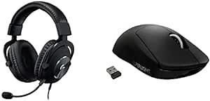 Logitech G Pro X Wired Gaming Headset + G PRO X Superlight Wireless Gaming Mouse - Black