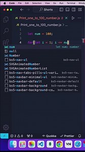 Print 1 to 100 number using for loop | How to print numbers from 1 to 100 in Javascript