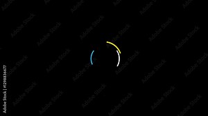 Circle Bursting Fireworks Animation on Black Screen, Geometric Effects and Pop-up Line for Video Editing