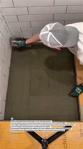 Perfect Hexagon Tile Installation Trick Pros Use #tiling #construction #tilework