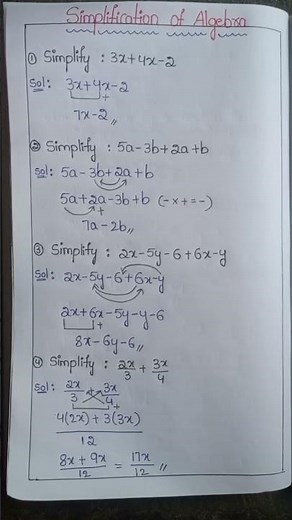 Simplification of Algebra Made Easy 📚 | Combine Like Terms | Maths