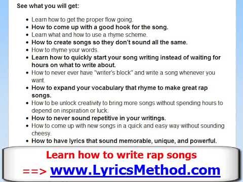 How to Write a Rap Song - Learn To Write Rap Lyrics Tips - Lyrics Method - Part 2 of 5