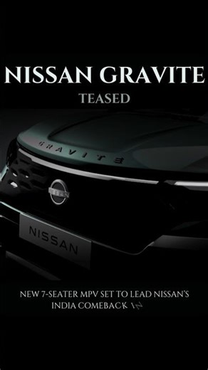 Nissan Gravite teased #nissan #youtubeshorts #gravité #automobile #shorts #youtube #autonews #yt
