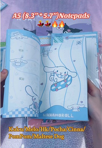 SEVEN characters(20 different designs )in total,but all so pretty!!!🤩 #stationery #notepad#sanrio #hellokitty #fyp