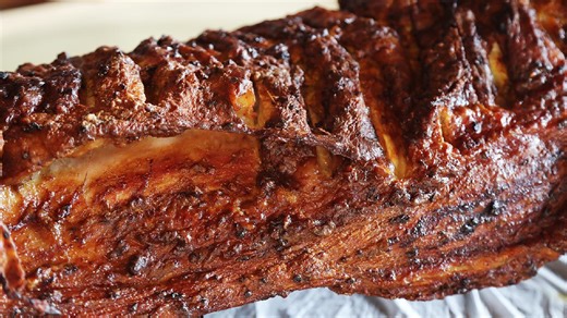 Mouthwatering whole roast lamb