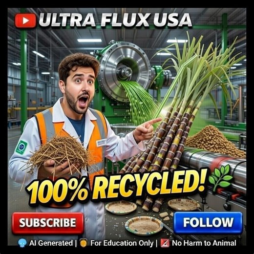 How 1 Million Pounds of Sugarcane Waste Becomes $15M in Eco-Straws | Sustainable Packaging Factory Tour Welcome to Ultra Flux USA ⚙️ – Sustainable Food Packaging & Manufacturing Solutions Can agricultural waste replace plastic in 50,000 restaurants? 🎋 Today we're inside a $95M sugarcane bio-refinery transforming 1 million pounds of discarded sugarcane fiber (bagasse) into premium eco-straws and compostable food packaging. What you'll see: ✅ Industrial bagasse processing lines ✅ Molding & extrus