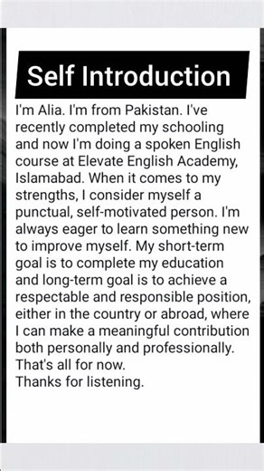 How to introduce yourself in English? #Self-Introduction #Shorts