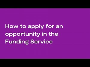 How to apply for an opportunity in the Funding Service