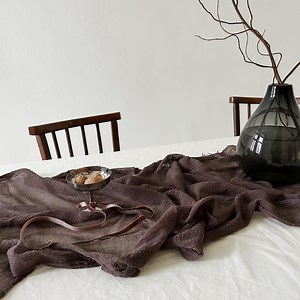 Brown Cheesecloth Table Runner for Boho Wedding Decor - Hand Dyed Sheer Cotton Cloth - Etsy