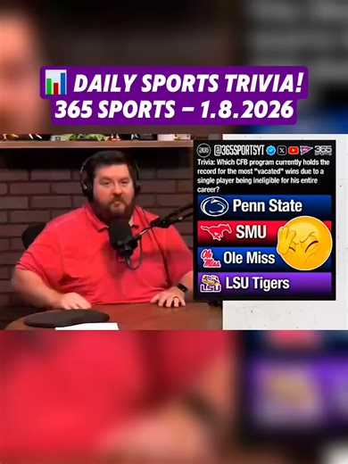 📊 365 Sports - Daily Sports Trivia! Think you know your sports? 🤔 Test your knowledge and challenge your friends every day! 🏅 #Trivia #365Sports #SportsQuiz #DailyChallenge