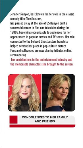 Ghostbusters Star Jennifer Runyon Passed Away At 65.