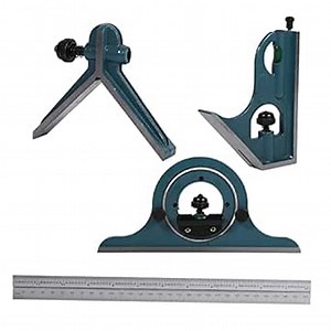 Generic Stainless Steel Combination Square Set, Universal Bevel Protractor Ruler with Case, 0-180 Degree Measuring Range, Laser Engraving Scale, Combo Square for Measuring Angles, Genericod4tv0f1sg