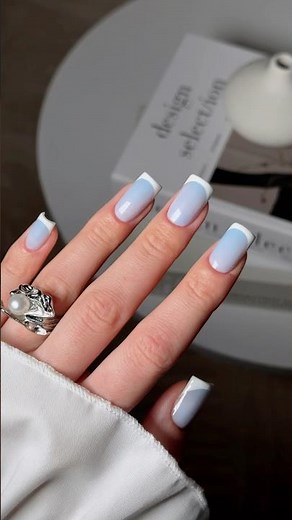 Baby Blue French Nails 🩵