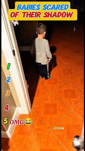 Top 5 Babies Scared by Their Own Shadows – Funny Reactions! 😱👶🏼 #shortsviral #toodler