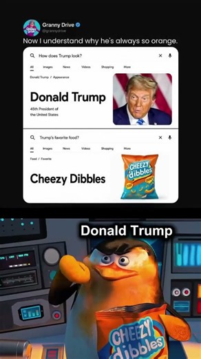 Donald Trump Cheezy Dibbles Orange Skin Meme! 🍊🐧 #Shorts #Memes #Viral