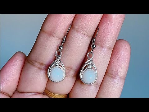 diy Earrings/Simple and easy wire wrapped earrings/how to make wire earring/handmade jewelry