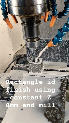 #vmc Rectangle id finish using constant Z 8mm end mill please like and subscribe my channel