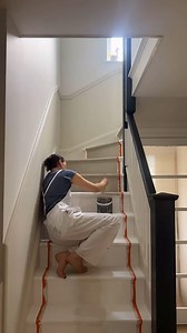 We'll let this DIY staircase runner do the talking 😍 When painting high-traffic areas like staircases, it is important to choose a paint that offers durabilty. Our Floor paint has been designed to resist knocks and scratches. 🎨 Tanglewood 🎥 @fromevijawithlove | Rust-Oleum UK