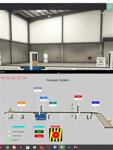 Mencoba mengintegrasikan beberapa software otomasi yaitu CODESYS - Haiwell Cloud SCADA 3 - Factory IO, pada project ini, saya membuat sistem conveyor sederhana yaitu menimbang berat barang dan menghitung jumlah barang yang melewati sensor. #otomasiindustri #electricalengineering #anakteknik #fyp #4u